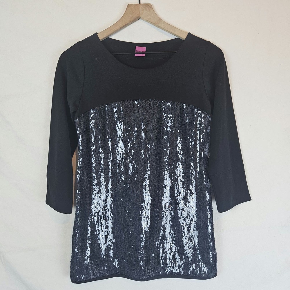 Save the‎ Queen sequined top, size S